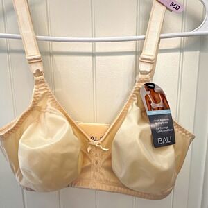 Bali Cool Comfort Wireless Full Coverage Lightly Lined Bra Beige 36D DF3820 NWT